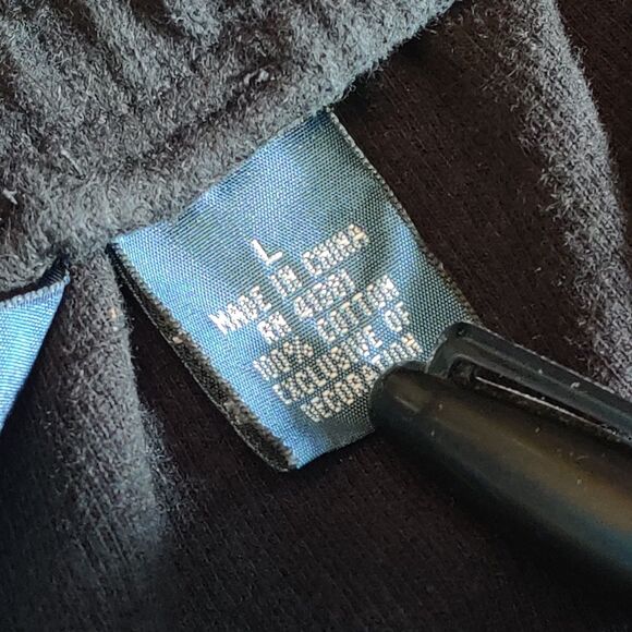 Vintage 90s Polo Ralph Lauren Men's Large Black Sweatpants Wide Leg White Pony - Picture 4 of 13